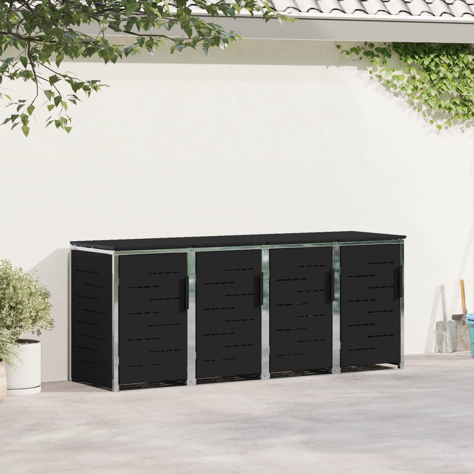 Αποθήκευση Κάδου Γυρίσματος Μαύρο 276 x 77,5 x 112,5 εκ - Pakobazaar