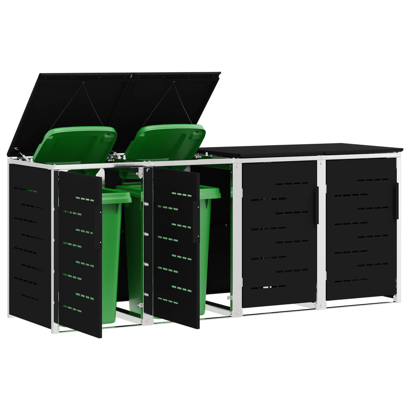 Αποθήκευση Κάδου Γυρίσματος Μαύρο 276 x 77,5 x 112,5 εκ - Pakobazaar