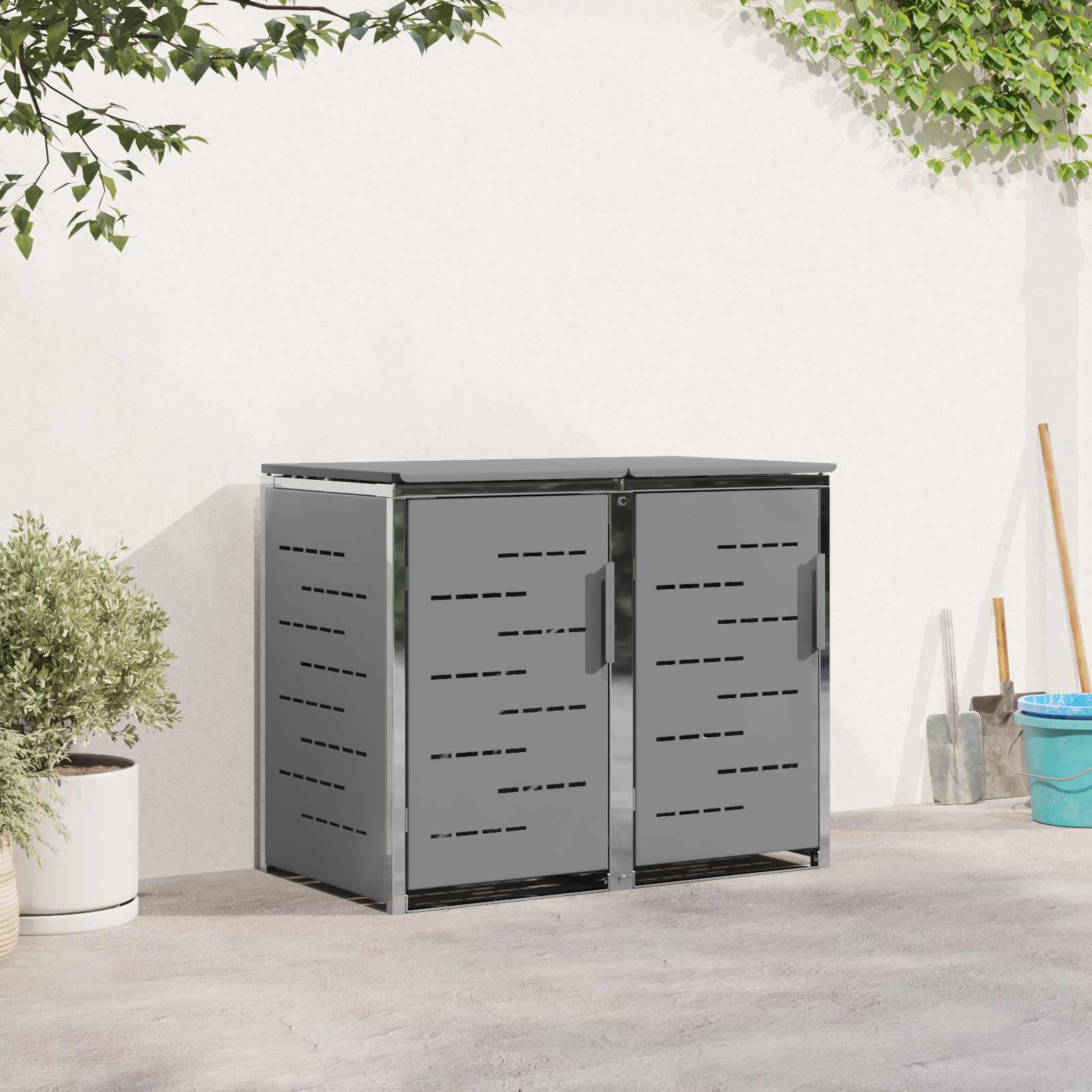 Αποθήκευση Κάδου Γυρίσματος Γκρι 138 x 77,5 x 112,5 εκ. - Pakobazaar