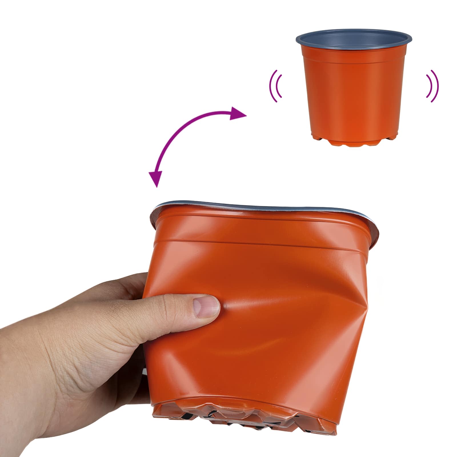 Γλάστρα Λουλουδιών 50 pcs Τερακότα Ø 15 x 13 εκ Πλαστικό - Pakobazaar