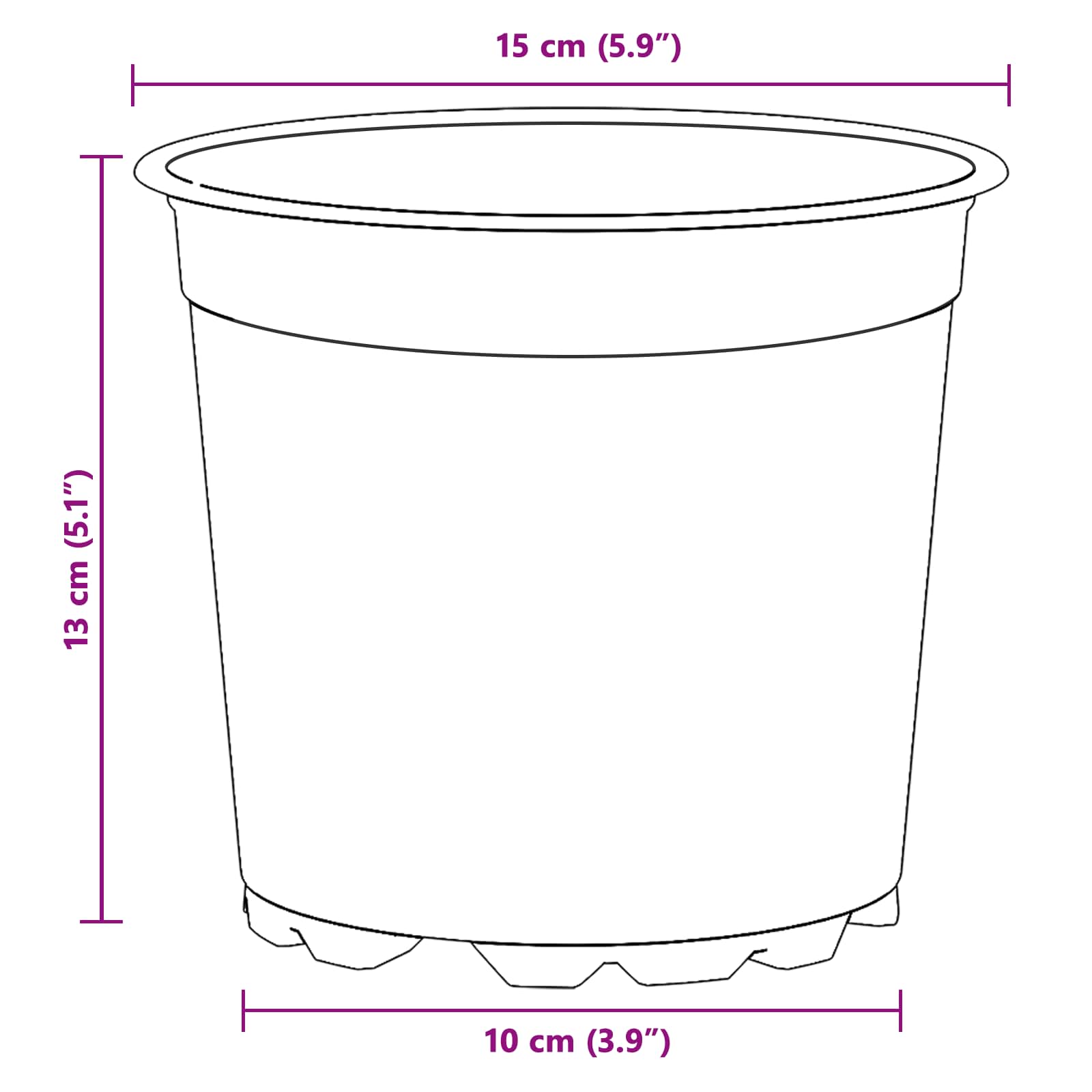 Γλάστρα Λουλουδιών 50 pcs Τερακότα Ø 15 x 13 εκ Πλαστικό - Pakobazaar