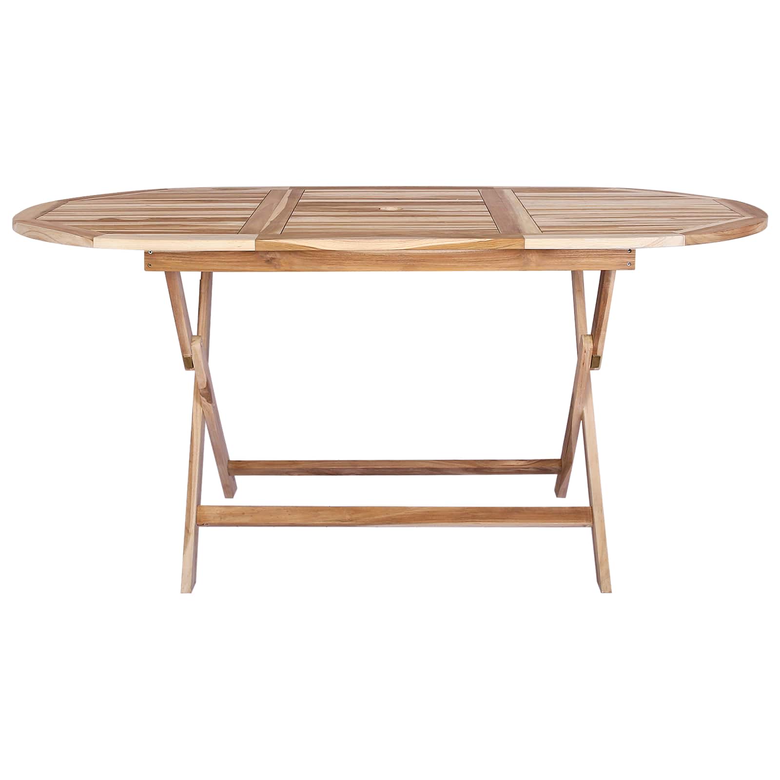 Αναδιπλούμενο Τραπέζι Κήπου Φυσικό 160 x 80 x 76 cm - Pakobazaar