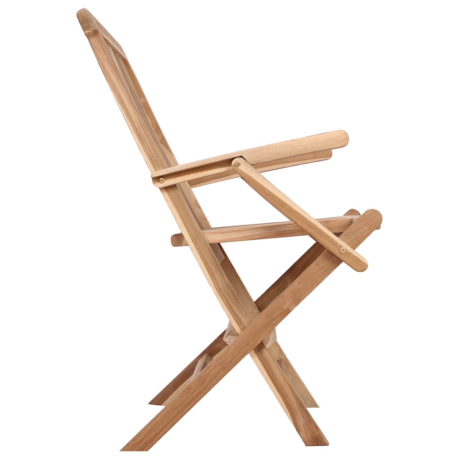 Φορητή καρέκλα κήπου 3 τμχ. Φυσικό Στερεό Ξύλο Τίκ - Pakobazaar