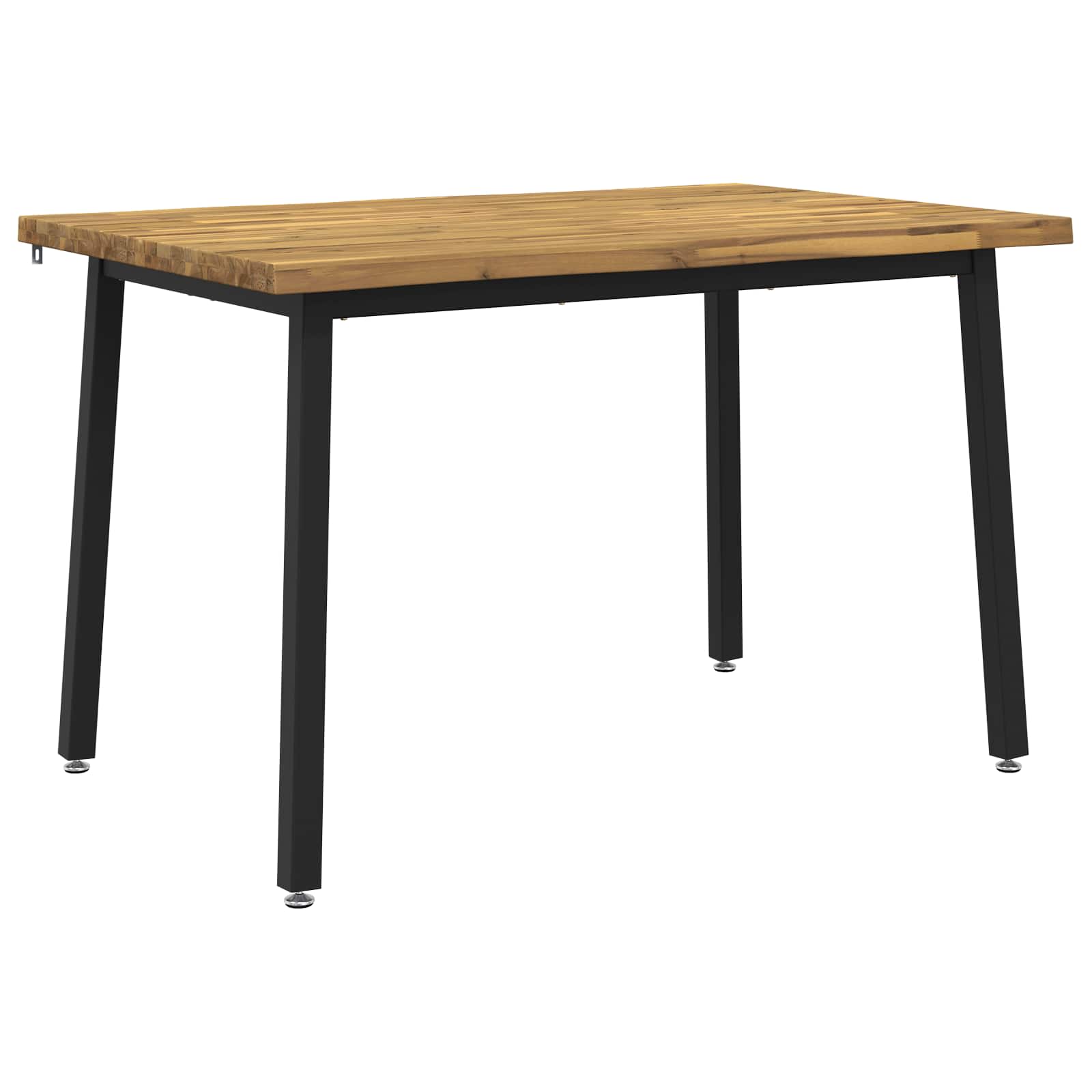 140 x 70 x 75 cm Στερεό Ξύλο Ακακίας Λευκό και Μαύρο Ορθογώνιος - Pakobazaar