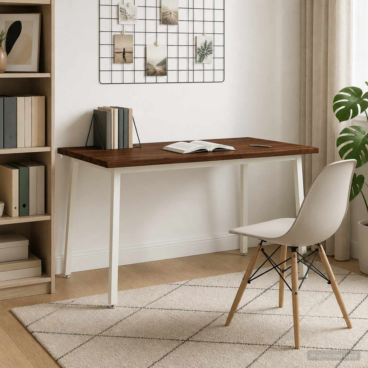 140 x 80 x 75 cm Στερεό Ξύλο Ακακίας Σκούρο Καφέ και Λευκό