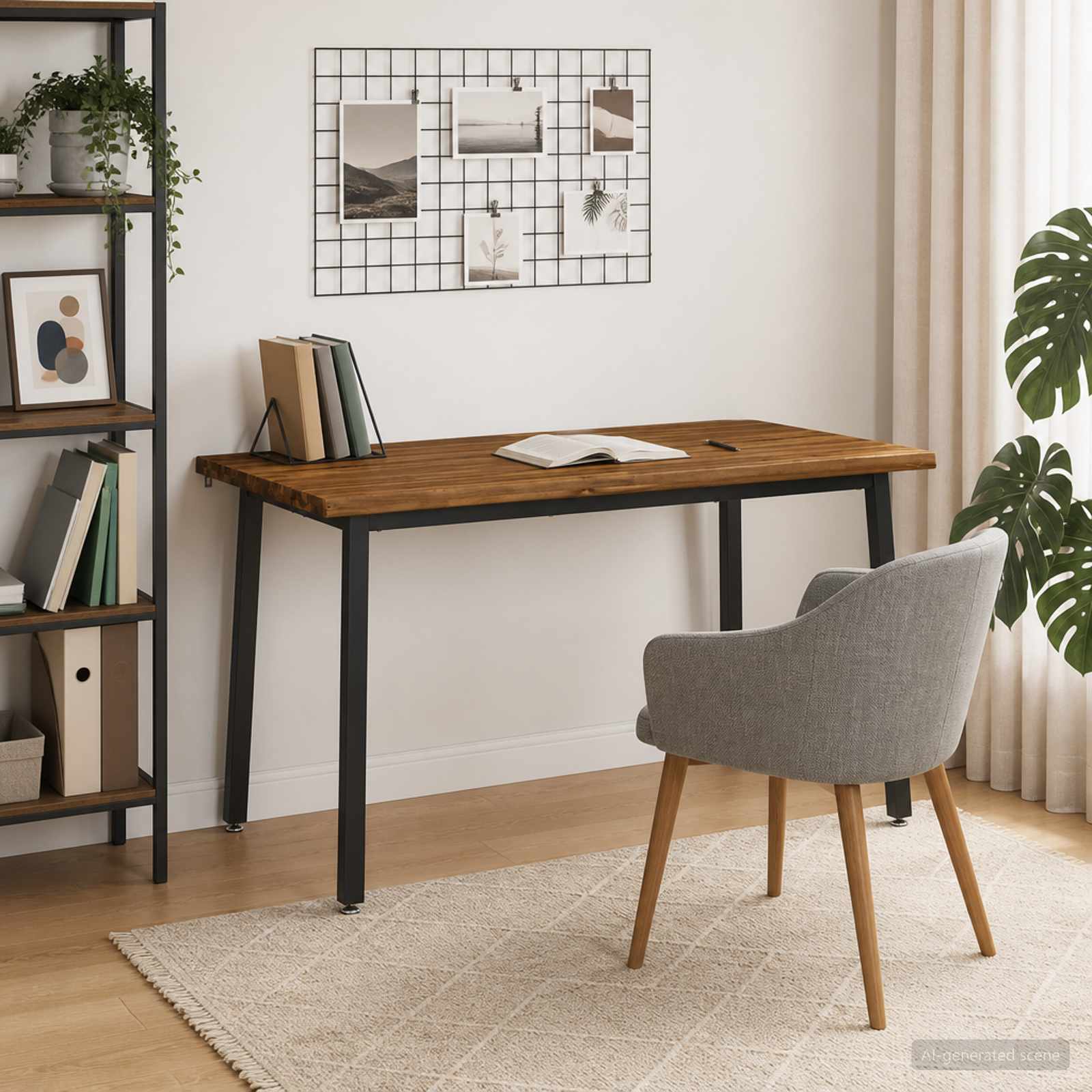 140 x 80 x 75 cm Στερεό Ξύλο Ακακίας Φυσικό και Μαύρο