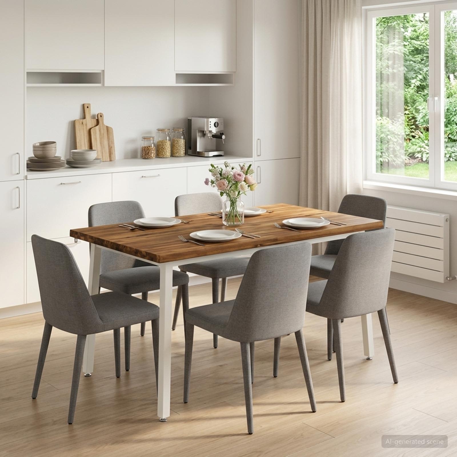 Τραπέζι Φαγητού με Ζωντανό Χείλος 140 x 90 x 75 εκ. Φυσικό - Pakobazaar