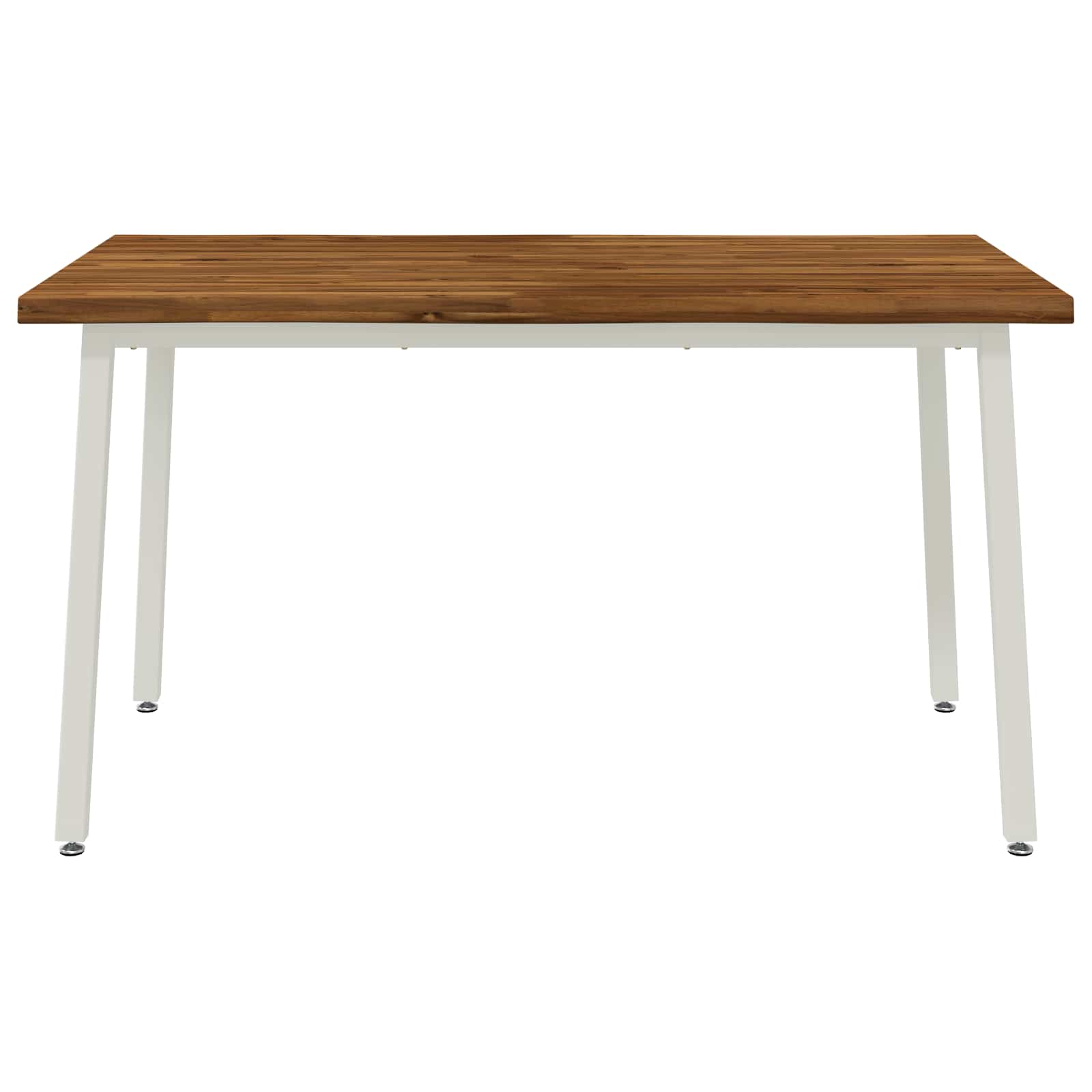 140 x 80 x 75 cm Στερεό Ξύλο Ακακίας Φυσικό και Λευκό - Pakobazaar