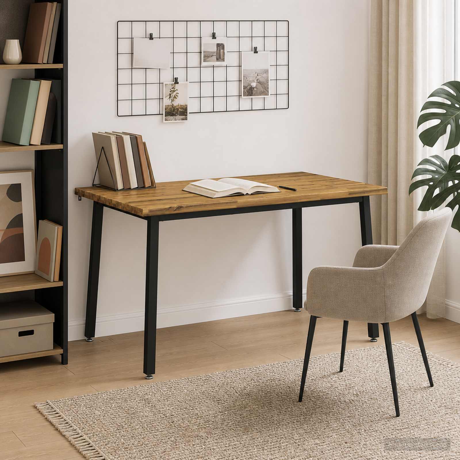 Τραπέζι Φαγητού με Ζωντανό Χείλος 140 x 90 x 75 εκ. Λευκό