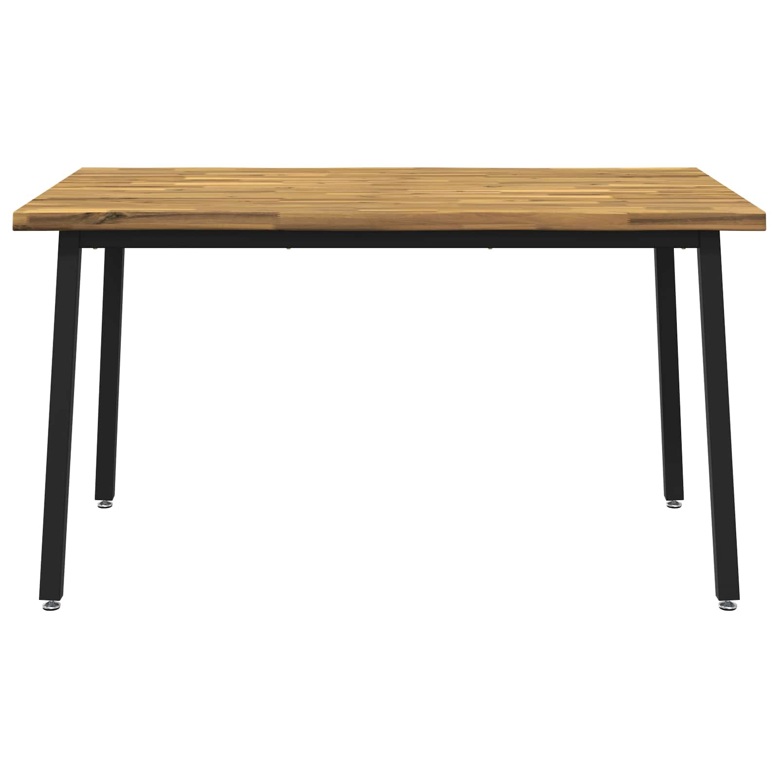 140 x 80 x 75 cm Στερεό Ξύλο Ακακίας Λευκό και Μαύρο Ορθογώνιος - Pakobazaar