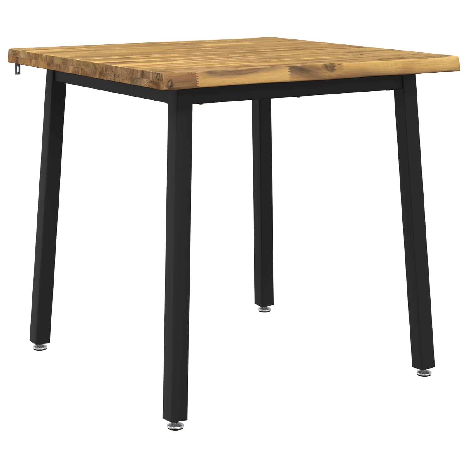 90 x 90 x 75 cm Στερεό Ξύλο Ακακίας Λευκό και Μαύρο τετράγωνο
