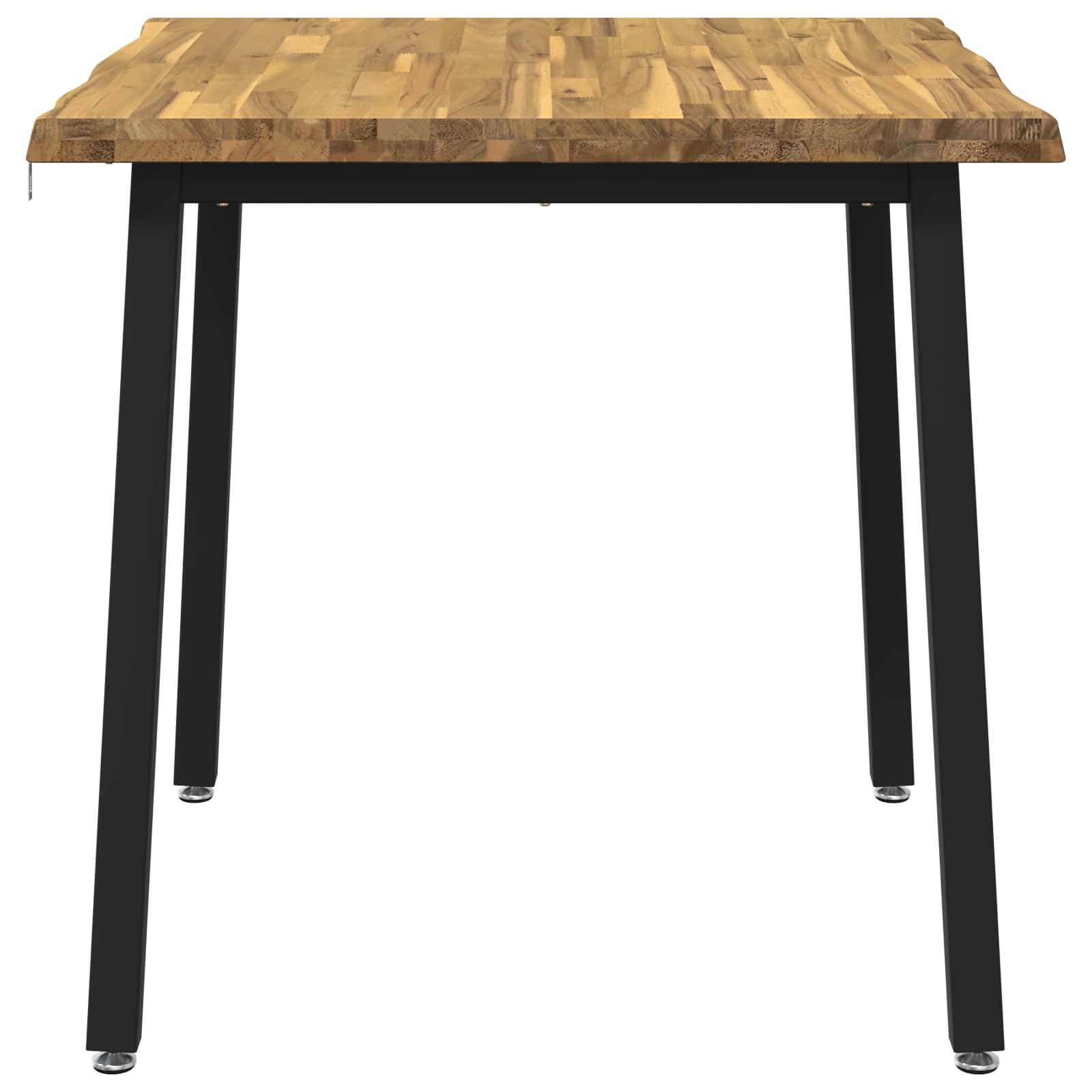 90 x 90 x 75 cm Στερεό Ξύλο Ακακίας Λευκό και Μαύρο τετράγωνο