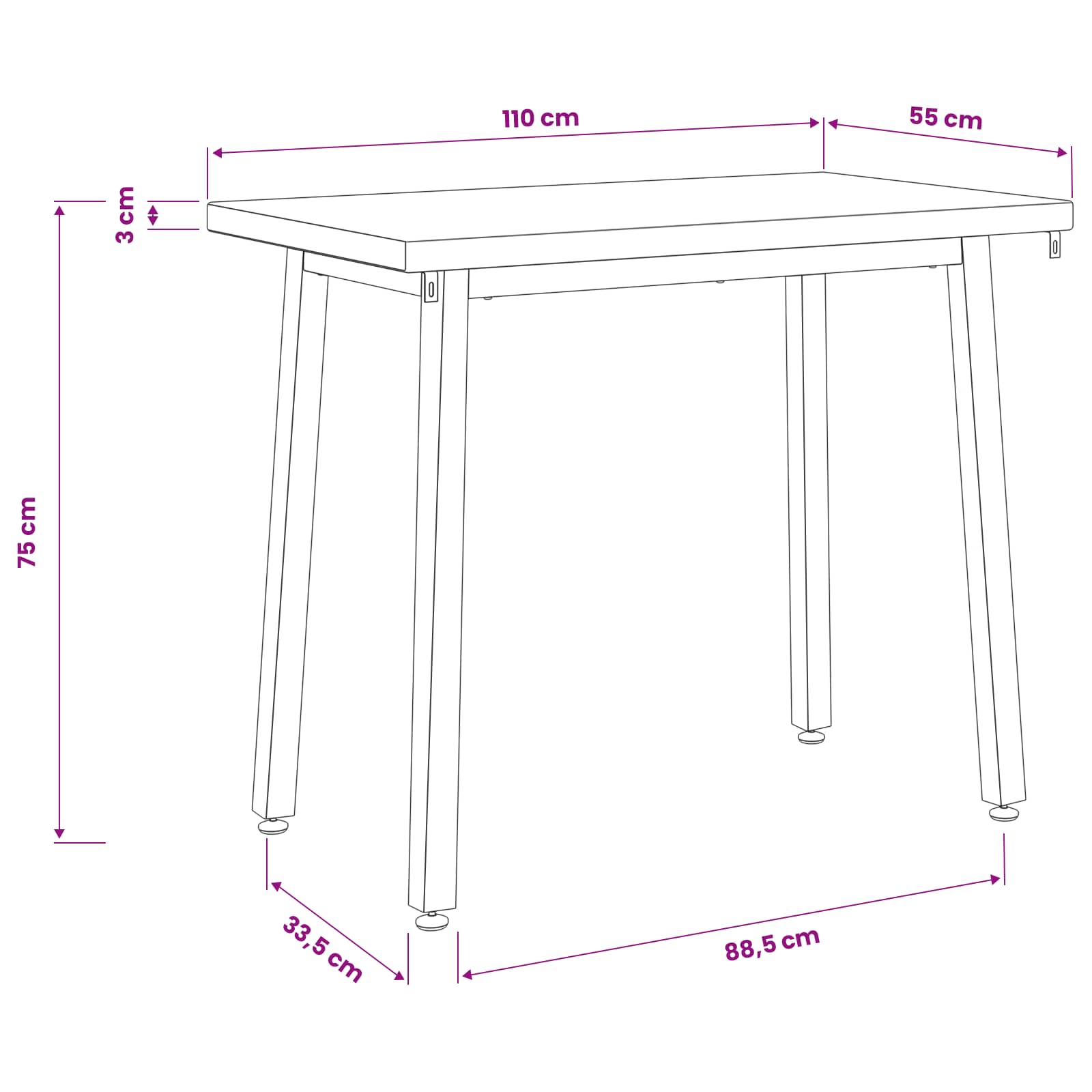 110 x 55 x 75 cm Στερεό Ξύλο Ακακίας Σκούρο Καφέ και Μαύρο - Pakobazaar