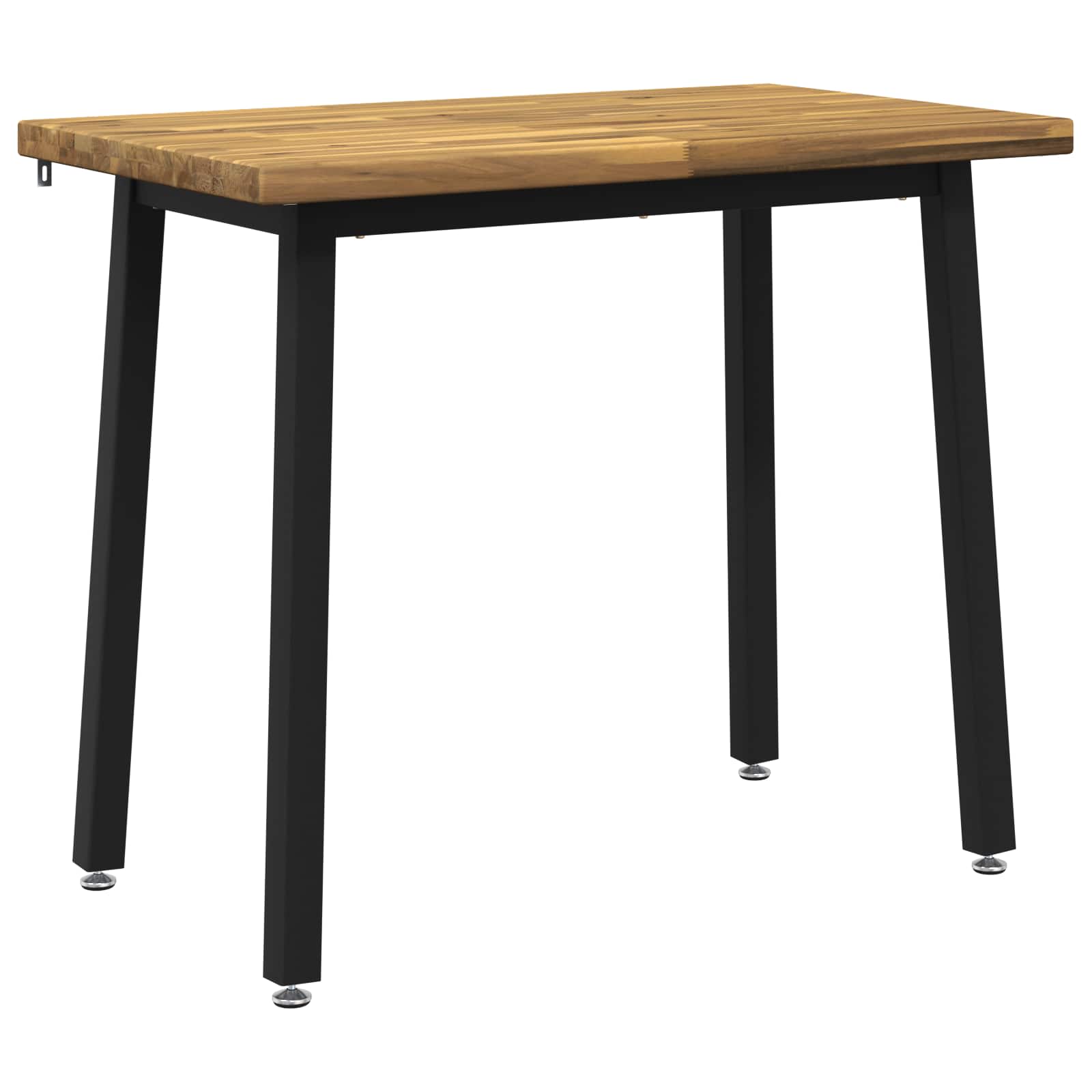 110 x 55 x 75 cm Στερεό Ξύλο Ακακίας Λευκό και Μαύρο Ορθογώνιος