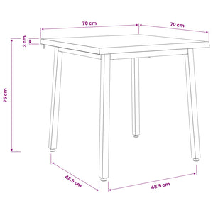 70 x 70 x 75 cm Στερεό Ξύλο Ακακίας Σκούρο Καφέ και Λευκό