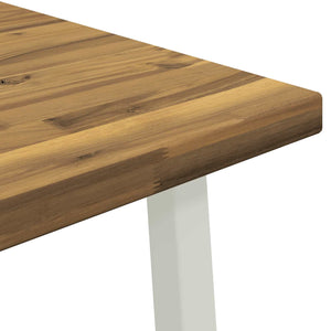 70 x 70 x 75 cm Στερεό Ξύλο Ακακίας Λευκό τετράγωνο
