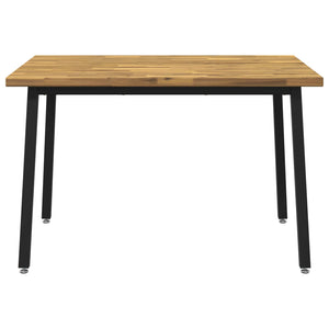 120 x 70 x 75 cm Στερεό Ξύλο Ακακίας Λευκό και Μαύρο Ορθογώνιος - Pakobazaar