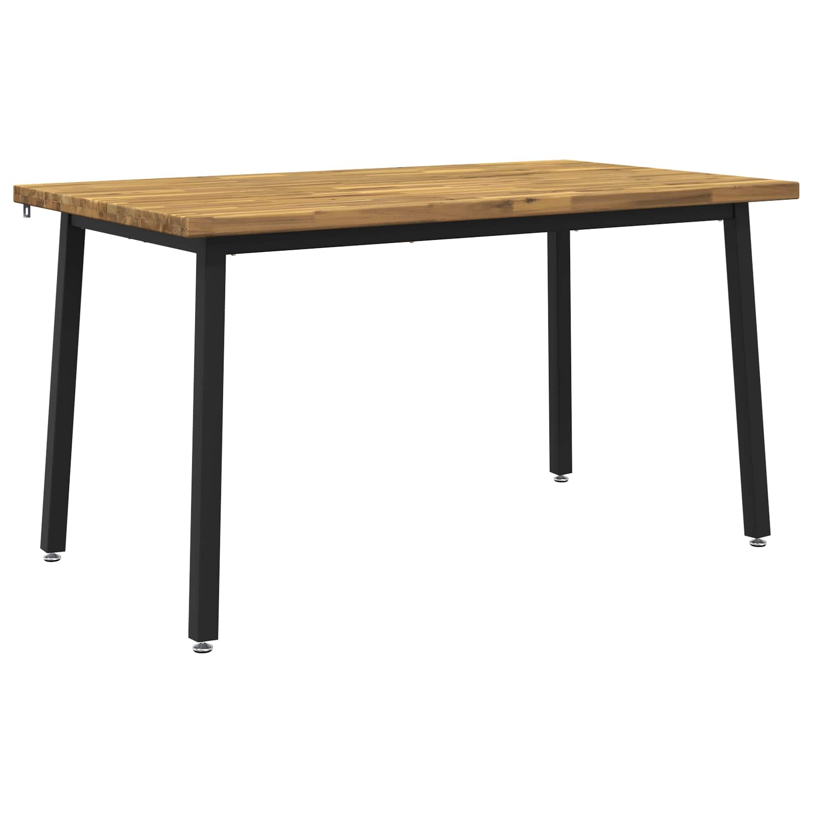 140 x 80 x 75 cm Στερεό Ξύλο Ακακίας Λευκό και Μαύρο Ορθογώνιος - Pakobazaar