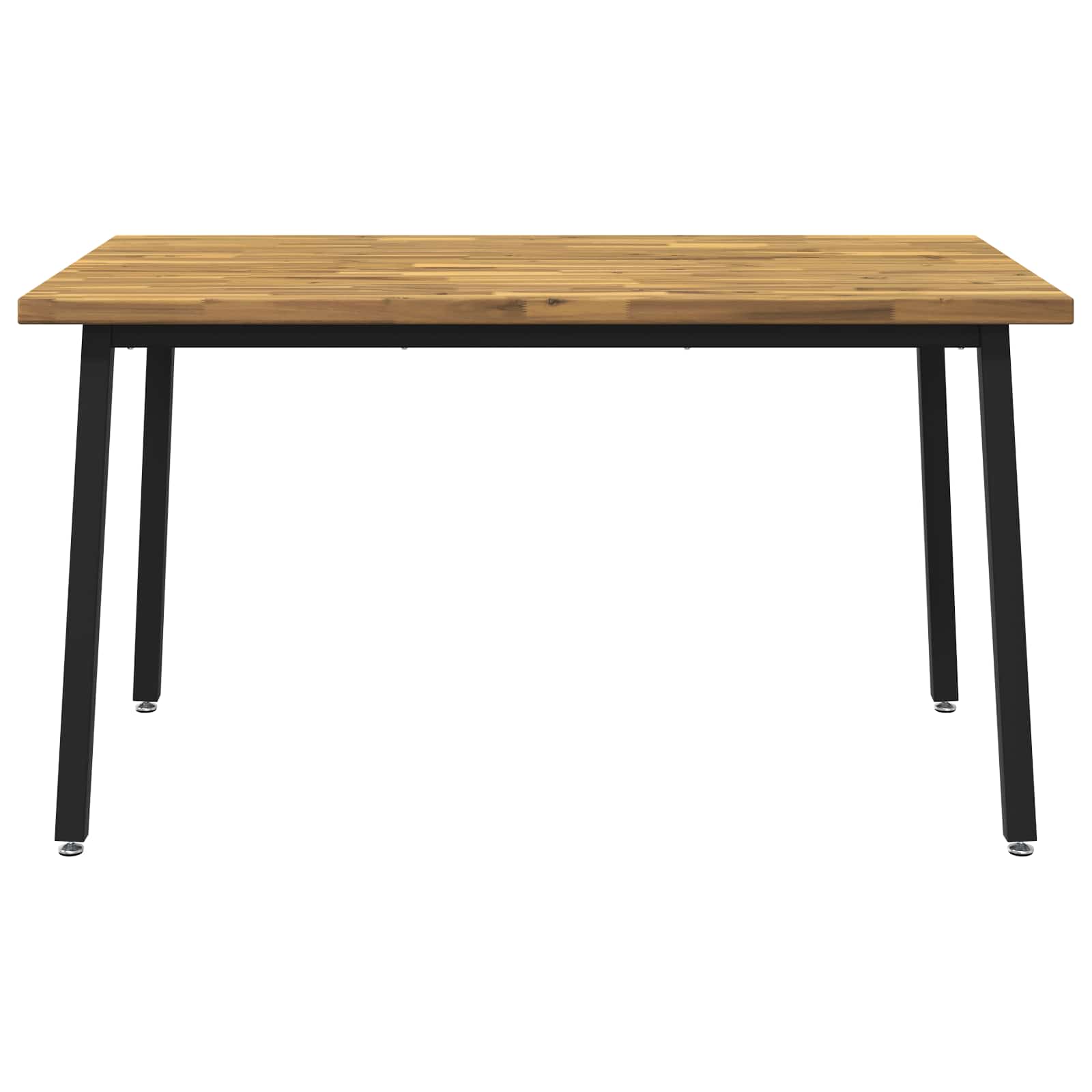 140 x 80 x 75 cm Στερεό Ξύλο Ακακίας Λευκό και Μαύρο Ορθογώνιος - Pakobazaar