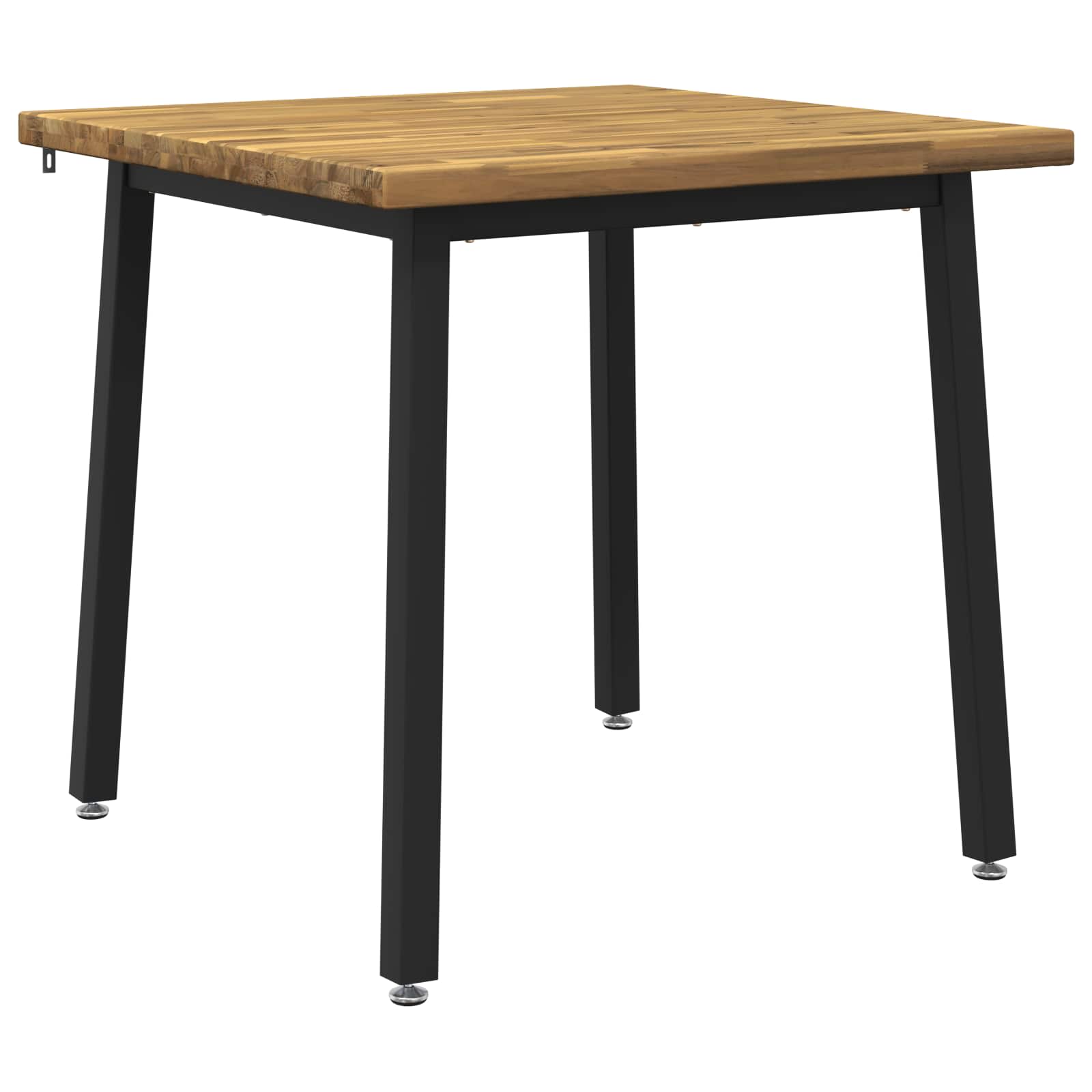 90 x 90 x 75 cm Στερεό Ξύλο Ακακίας Λευκό και Μαύρο τετράγωνο - Pakobazaar