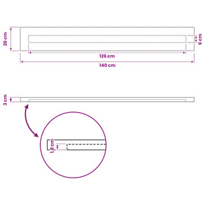 Ορθογώνια Επιφάνεια Τραπεζιού 90 x 50 x 3,5 εκ Ορθογώνιος - Pakobazaar