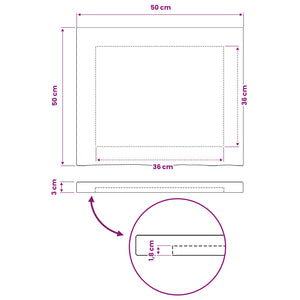 Ορθογώνια Επιφάνεια Τραπεζιού 50 x 50 x 3,5 εκ τετράγωνο Φυσικό