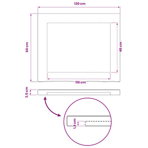 Ορθογώνια Επιφάνεια Τραπεζιού 90 x 50 x 3,5 εκ Ορθογώνιος Λευκό