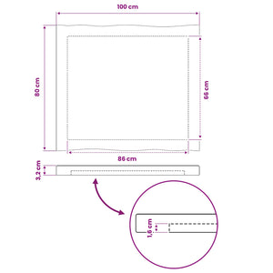 Ορθογώνια Επιφάνεια Τραπεζιού 100 x 80 x 3,2 cm Ορθογώνιος