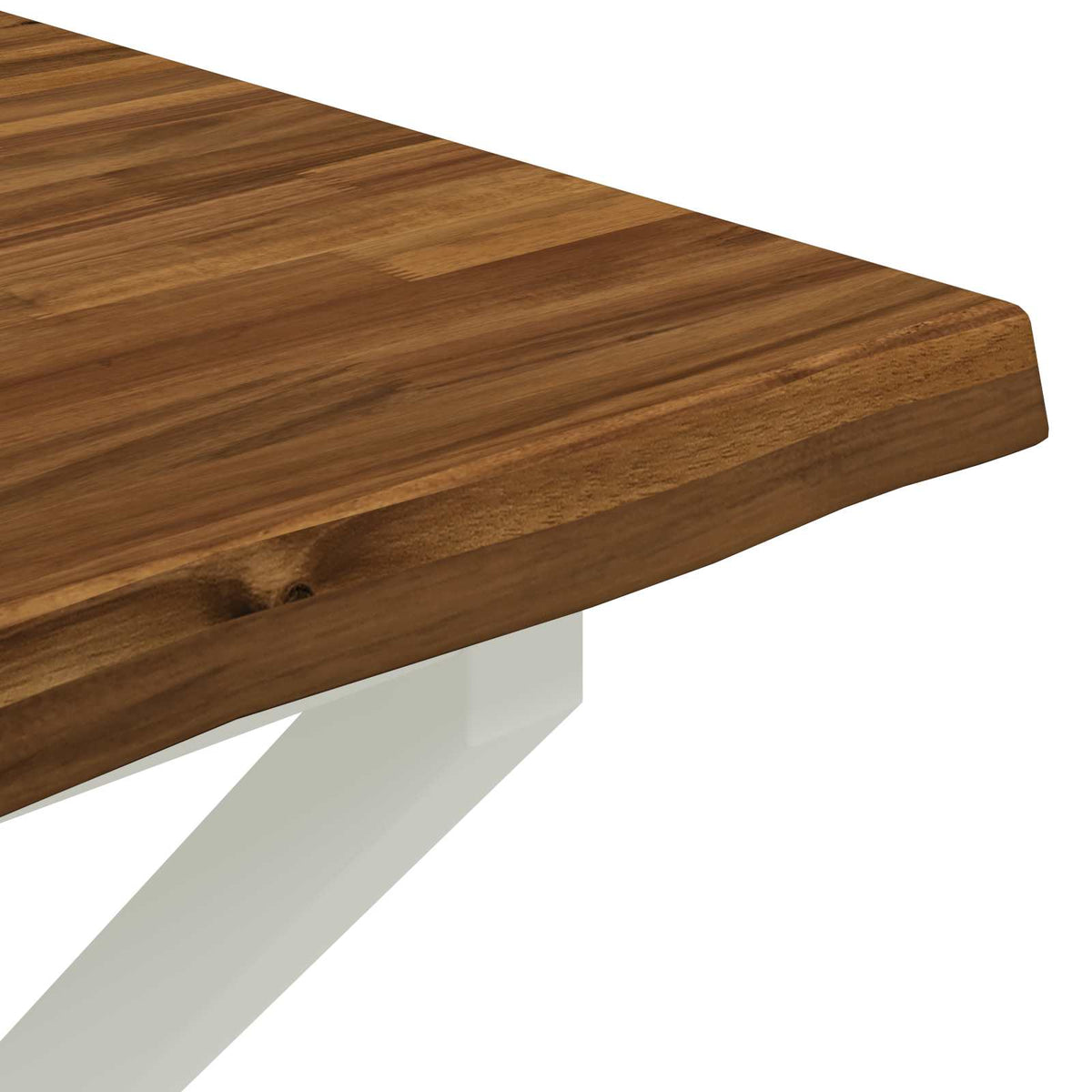 80 x 80 x 75 cm Στερεό Ξύλο Ακακίας Φυσικό και Λευκό τετράγωνο - Pakobazaar