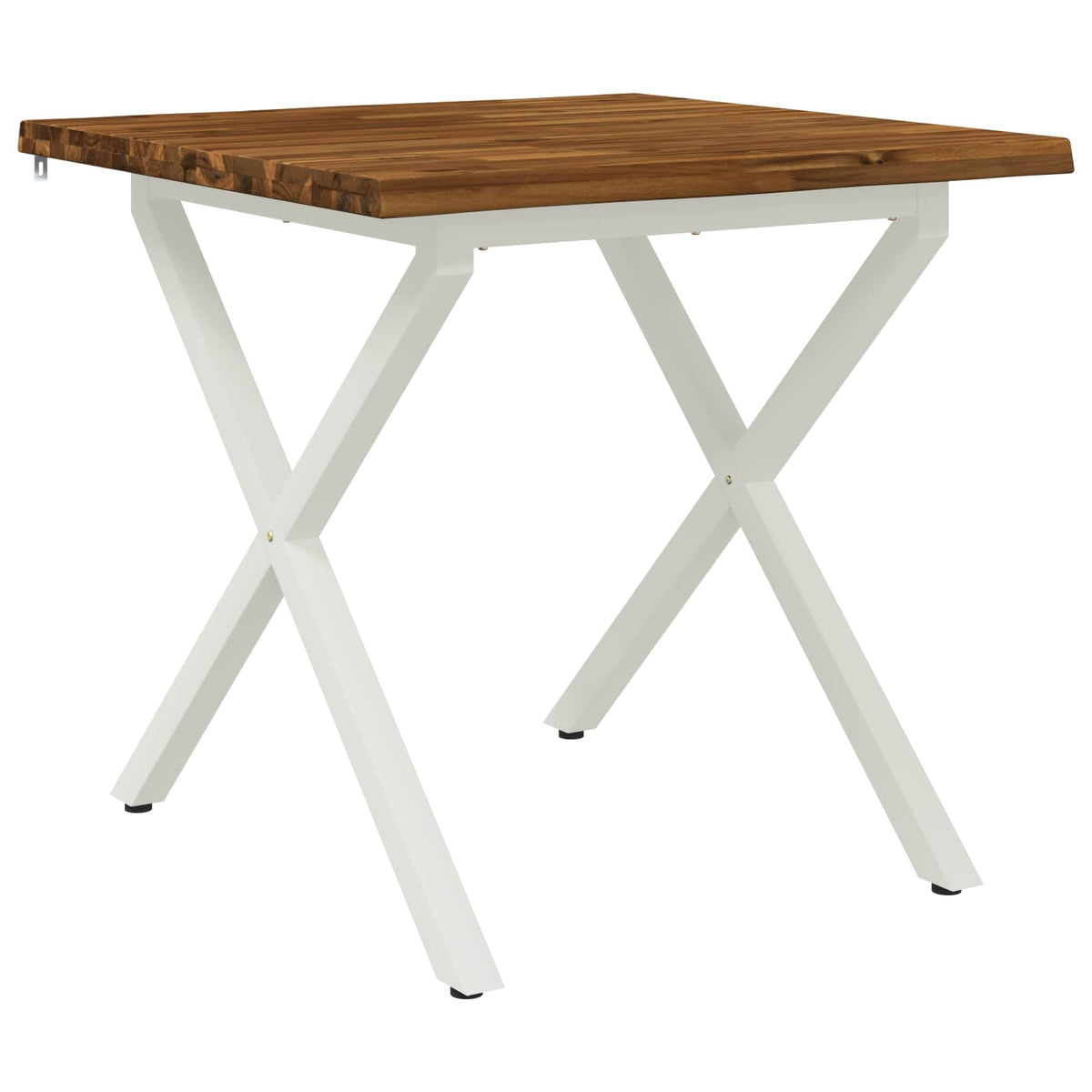 80 x 80 x 75 cm Στερεό Ξύλο Ακακίας Φυσικό και Λευκό τετράγωνο - Pakobazaar
