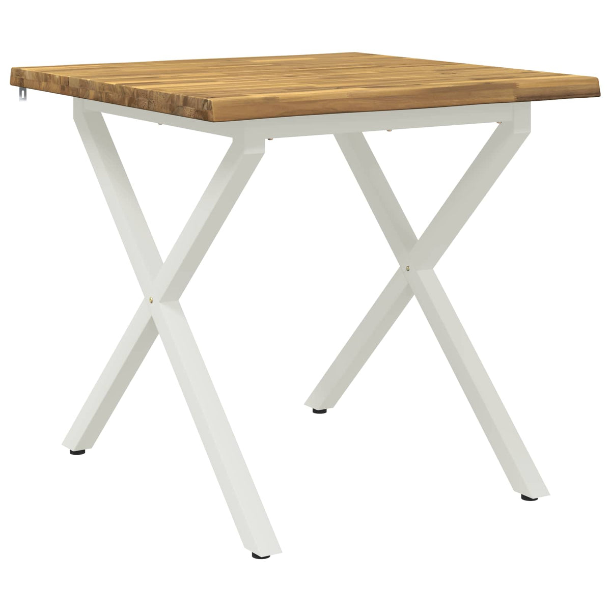 90 x 90 x 75 cm Στερεό Ξύλο Ακακίας Λευκό τετράγωνο