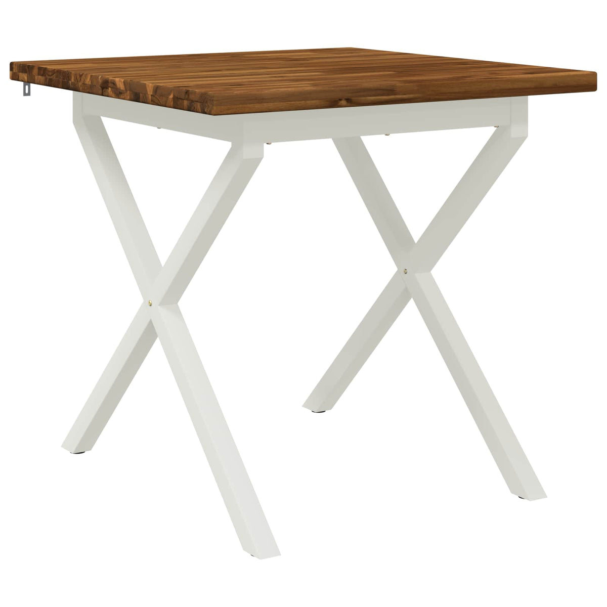 80 x 80 x 75 cm Στερεό Ξύλο Ακακίας Φυσικό και Λευκό τετράγωνο - Pakobazaar