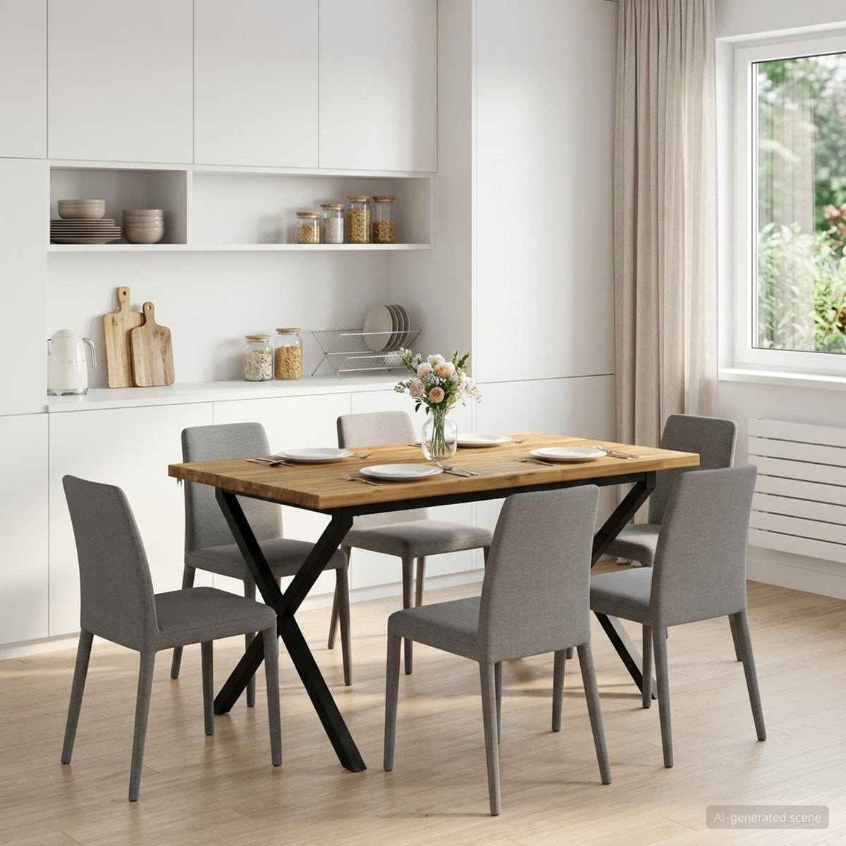 120 x 80 x 75 εκ. Στερεό Ξύλο Ακακίας Λευκό και Μαύρο - Pakobazaar