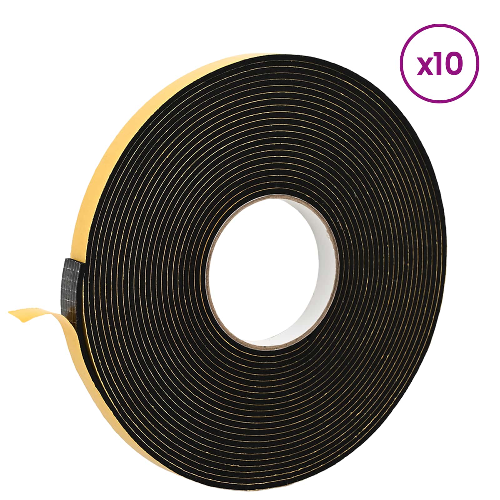 Αυτοκόλλητη ταινία αφρού 10 pcs Μαύρο 15mm x 10m Χ foam CR - Pakobazaar