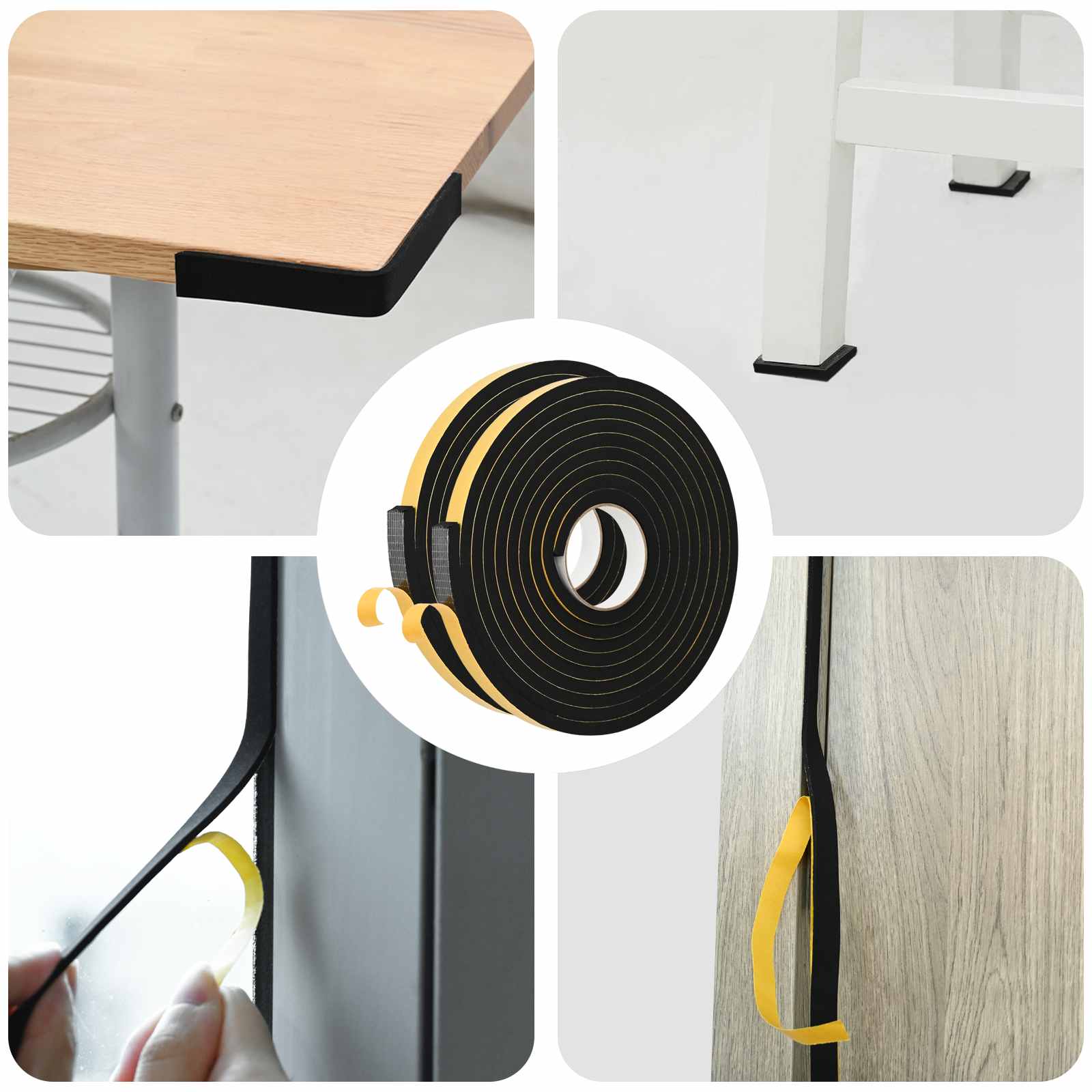Αυτοκόλλητη ταινία αφρού 2 pcs Μαύρο 15mm x 5m Χ foam CR - Pakobazaar
