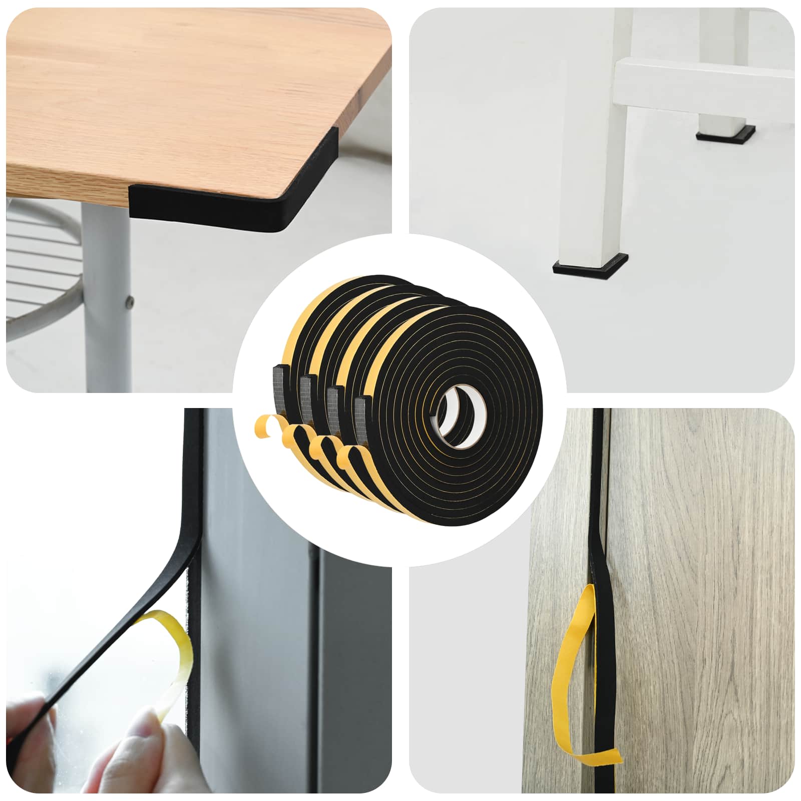 Αυτοκόλλητη ταινία αφρού 4 pcs Μαύρο 20mm x 5m Χ foam CR