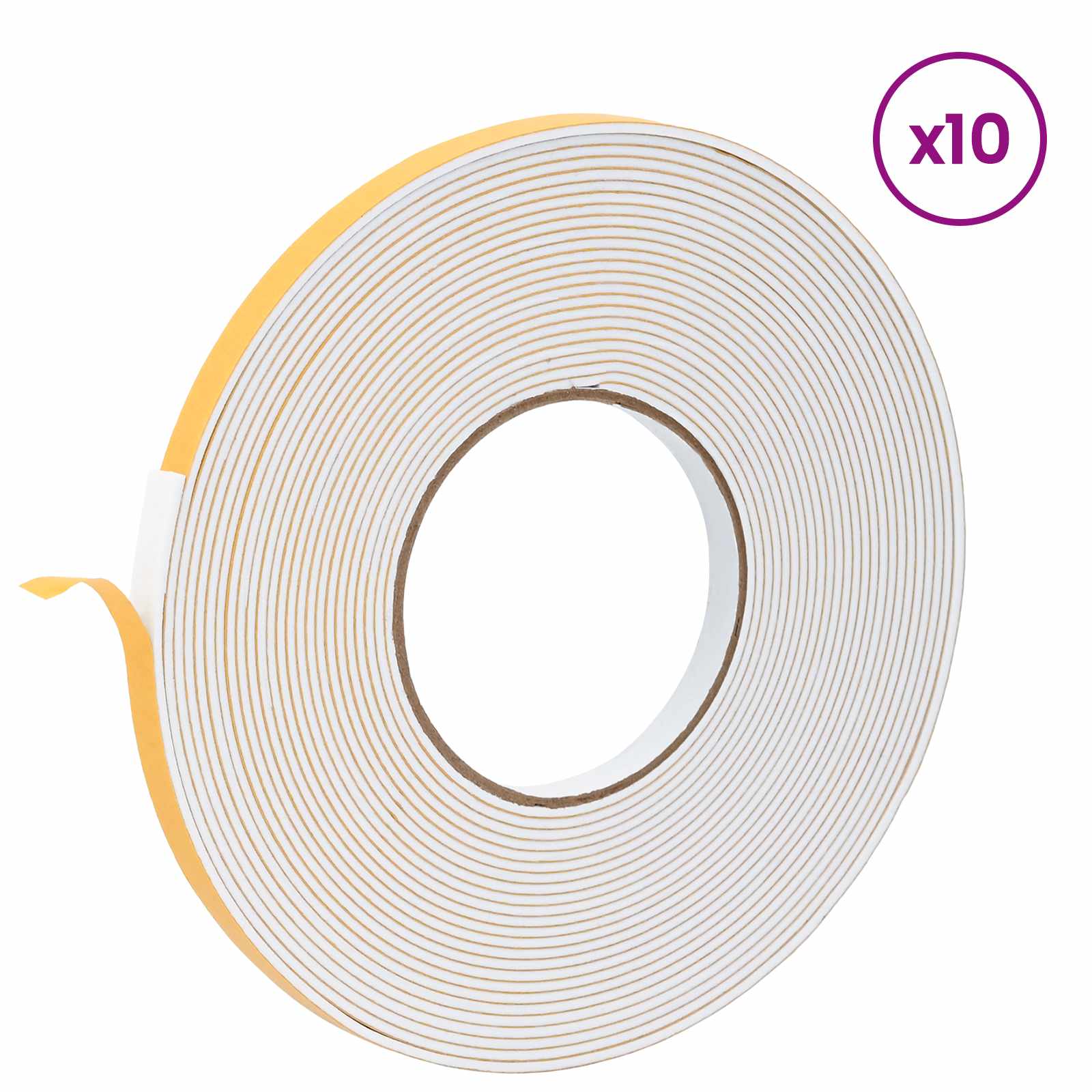 Αυτοκόλλητη ταινία αφρού 10 pcs Λευκό 10 χιλ. x 10 μ. Χ foam CR