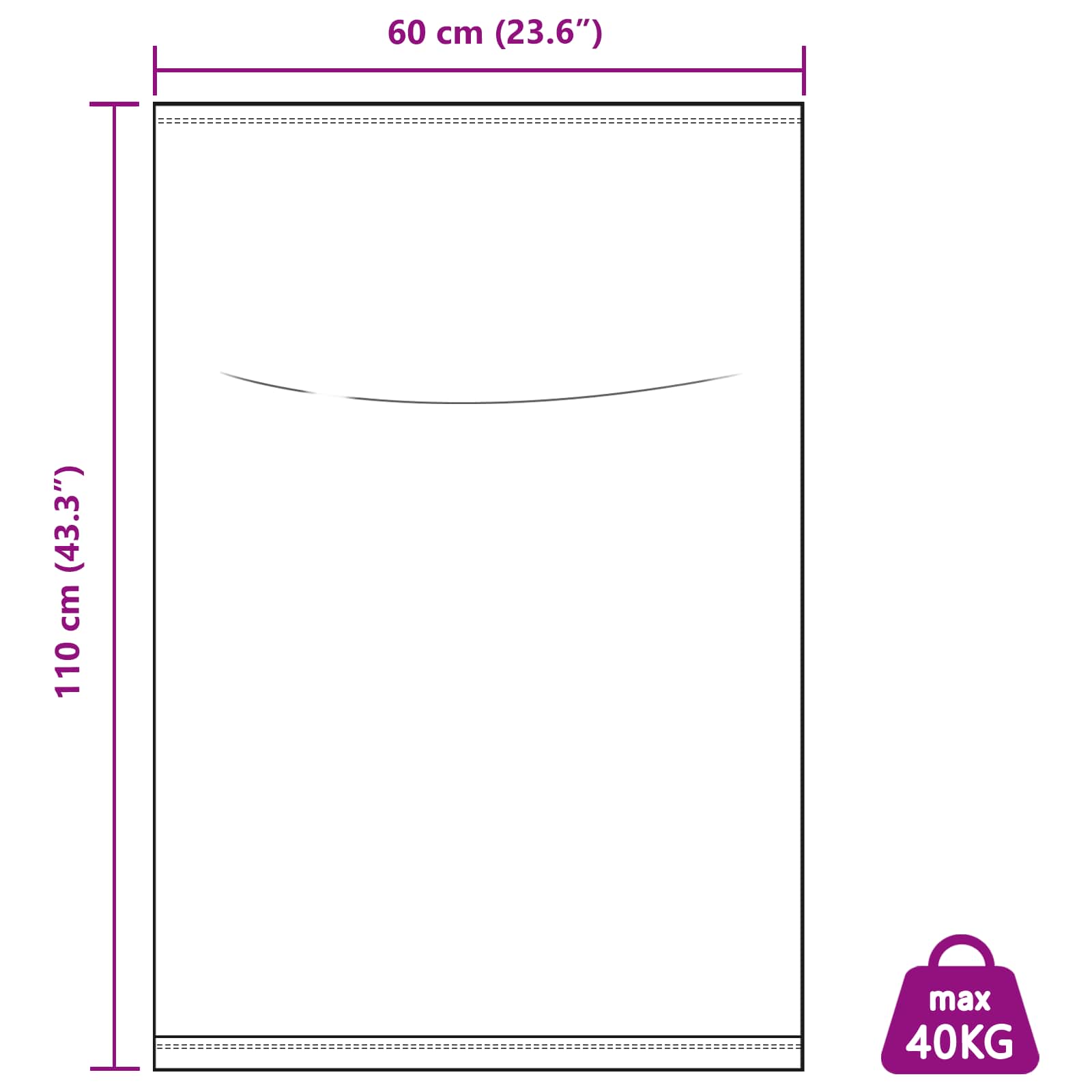 Υφασμάτινοι σακίδες 10 pcs Λευκό 60 x 110 cm PP - Pakobazaar