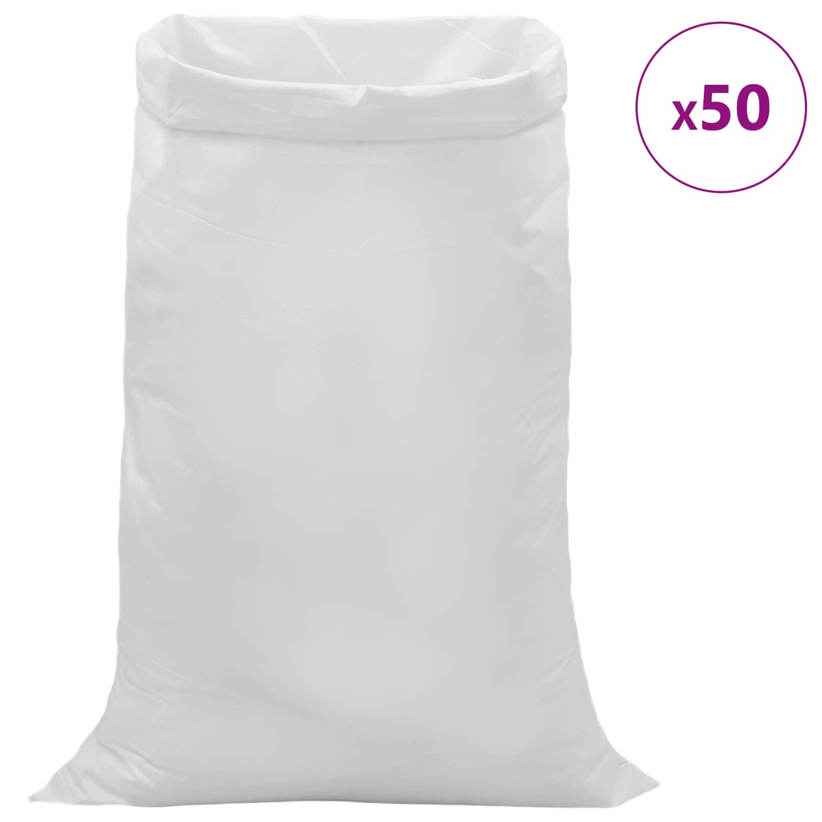 Υφασμάτινοι σακίδες 50 pcs Λευκό 80 x 125 cm PP