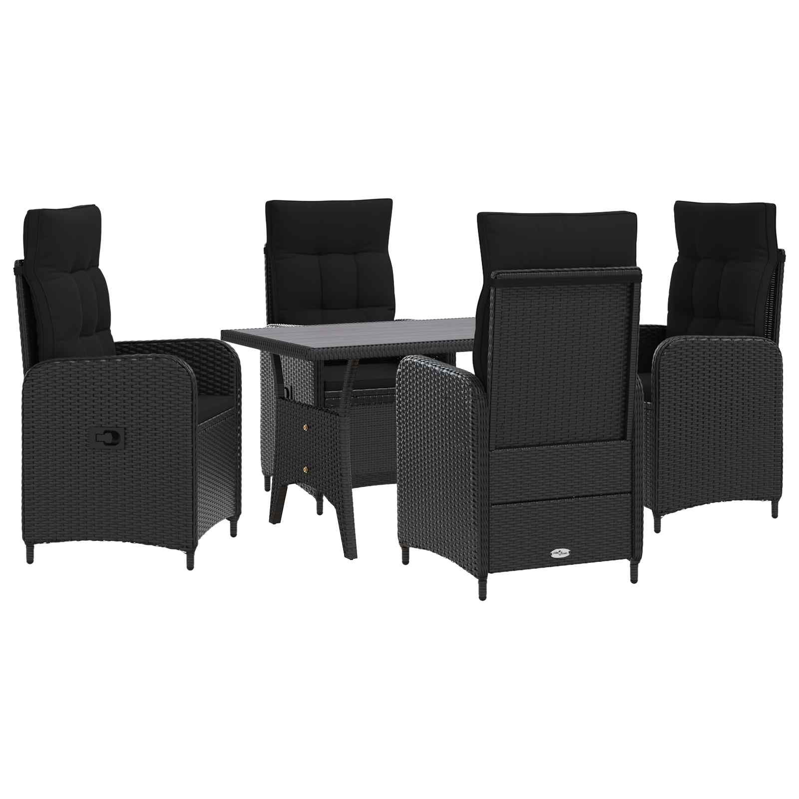 Σετ Εξωτερικής Τραπέζης 5 pcs Μαύρο συνθετικό ρατάν - Pakobazaar