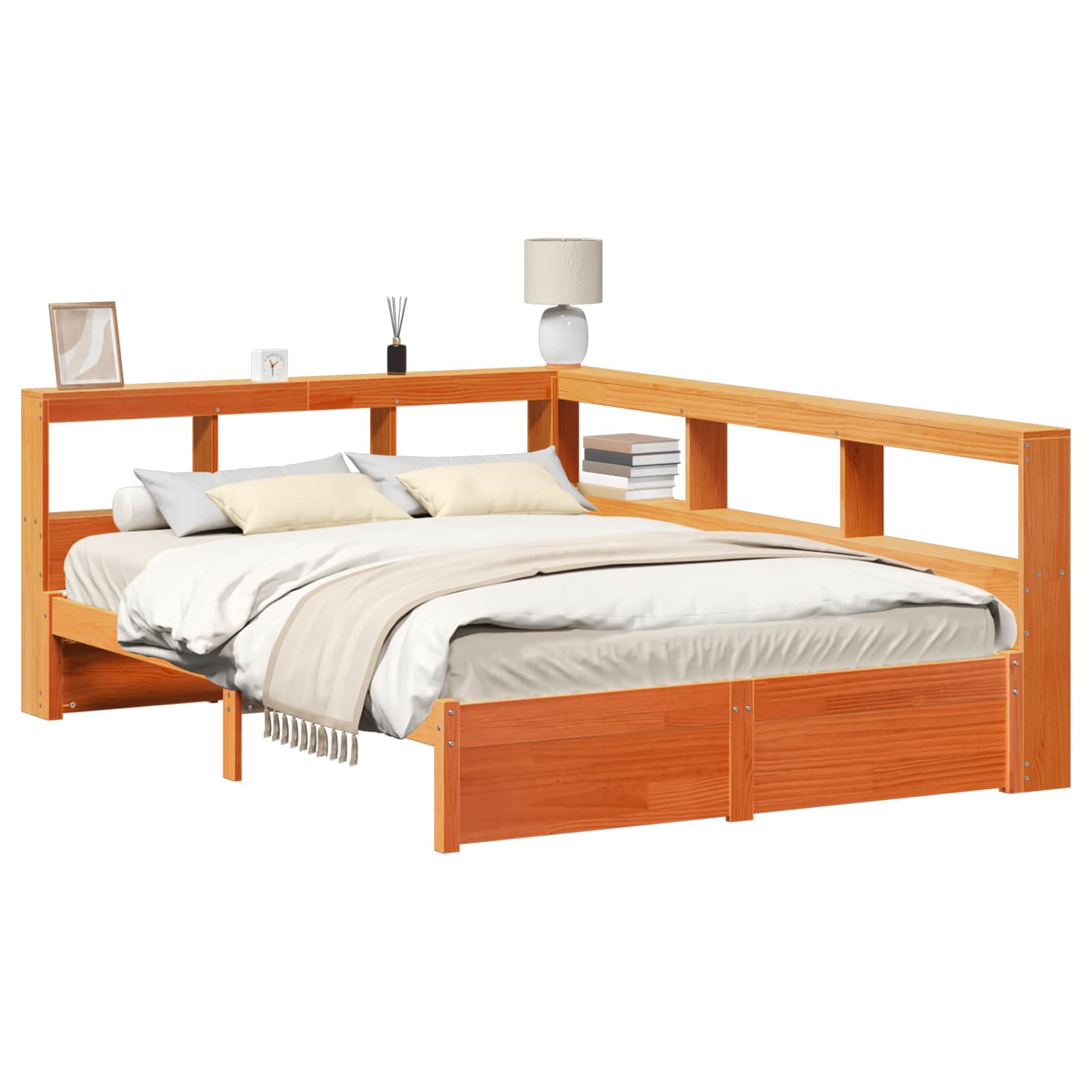 Κρεβάτι Βιβλιοθήκης 2 pcs Κερωτό καφέ 200 x 120 εκατοστά - Pakobazaar