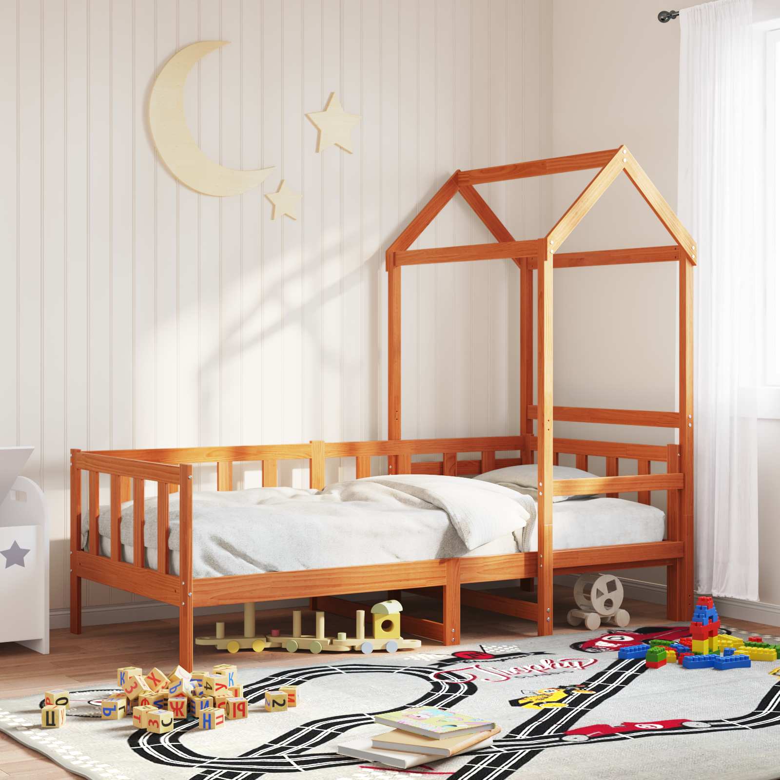 Σετ Κρεβατιού Ημέρας 2 pcs Κερωτό καφέ Στερεά ξυλεία πεύκου