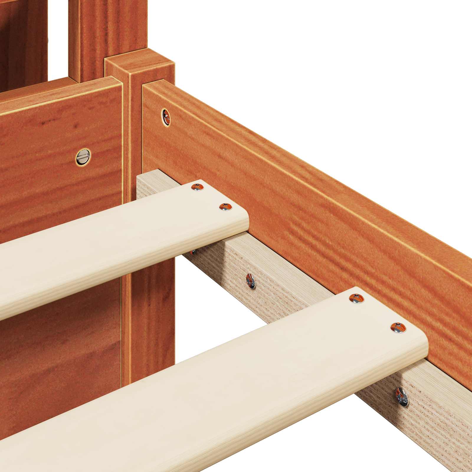 Σκελετός Κρεβατιού Κερωτό καφέ 140 x 200 cm Στερεό ξύλο πεύκου