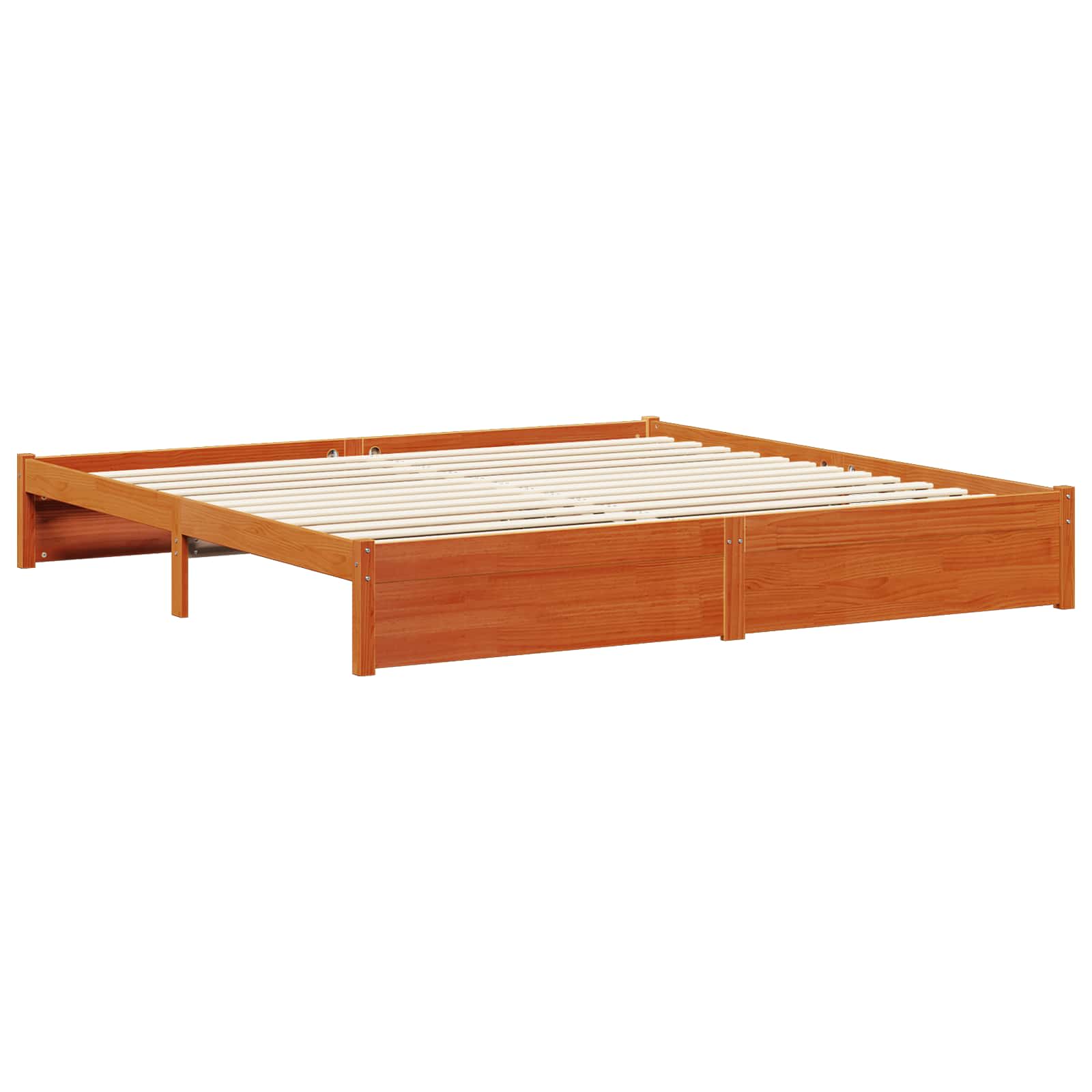 Σκελετός Κρεβατιού Κερωτό καφέ 180 x 200 cm Στερεό ξύλο πεύκου