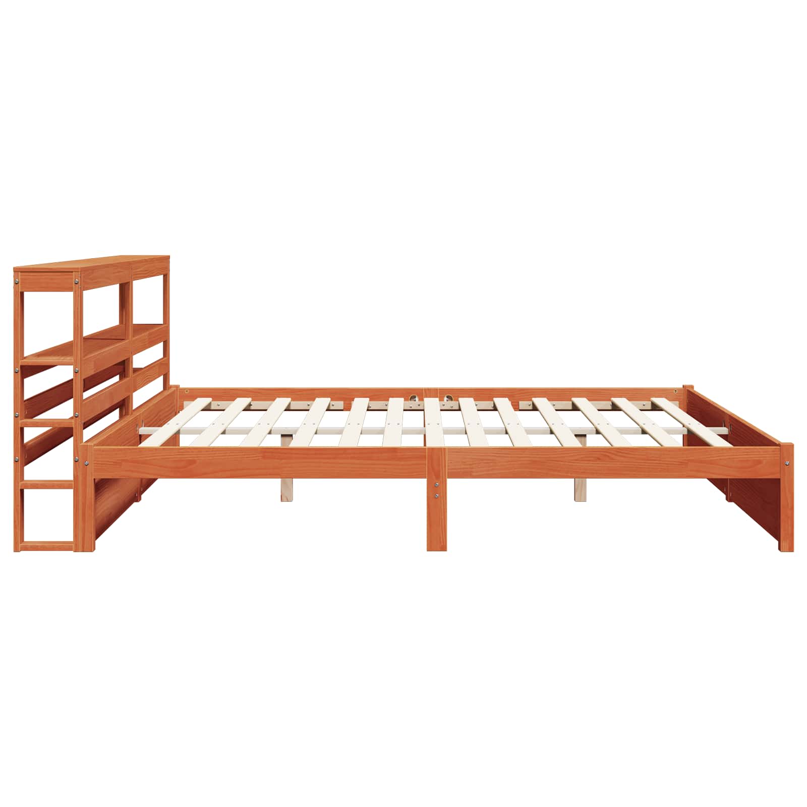 Σκελετός Κρεβατιού Κερωτό καφέ 180 x 200 cm Στερεό ξύλο πεύκου
