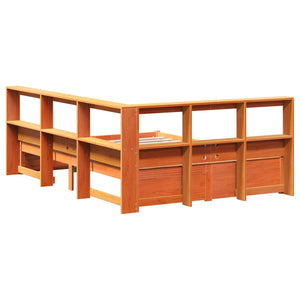 Κρεβάτι Βιβλιοθήκης 2 pcs Κερωτό καφέ 200 x 160 εκατοστά - Pakobazaar