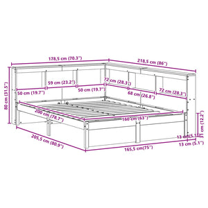 Κρεβάτι Βιβλιοθήκης 2 pcs Κερωτό καφέ 200 x 160 εκατοστά - Pakobazaar