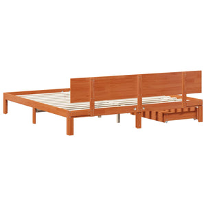 Σκελετός Κρεβατιού Κερωτό καφέ 180 x 200 cm Στερεό ξύλο πεύκου - Pakobazaar