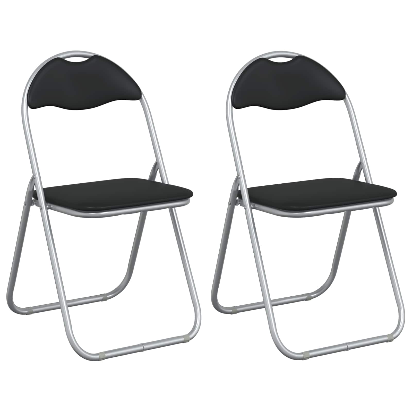 Πτυσσόμενη Καρέκλα 2 pcs Μαύρο και Γκρι 48 x 43,5 x 81 εκ. - Pakobazaar