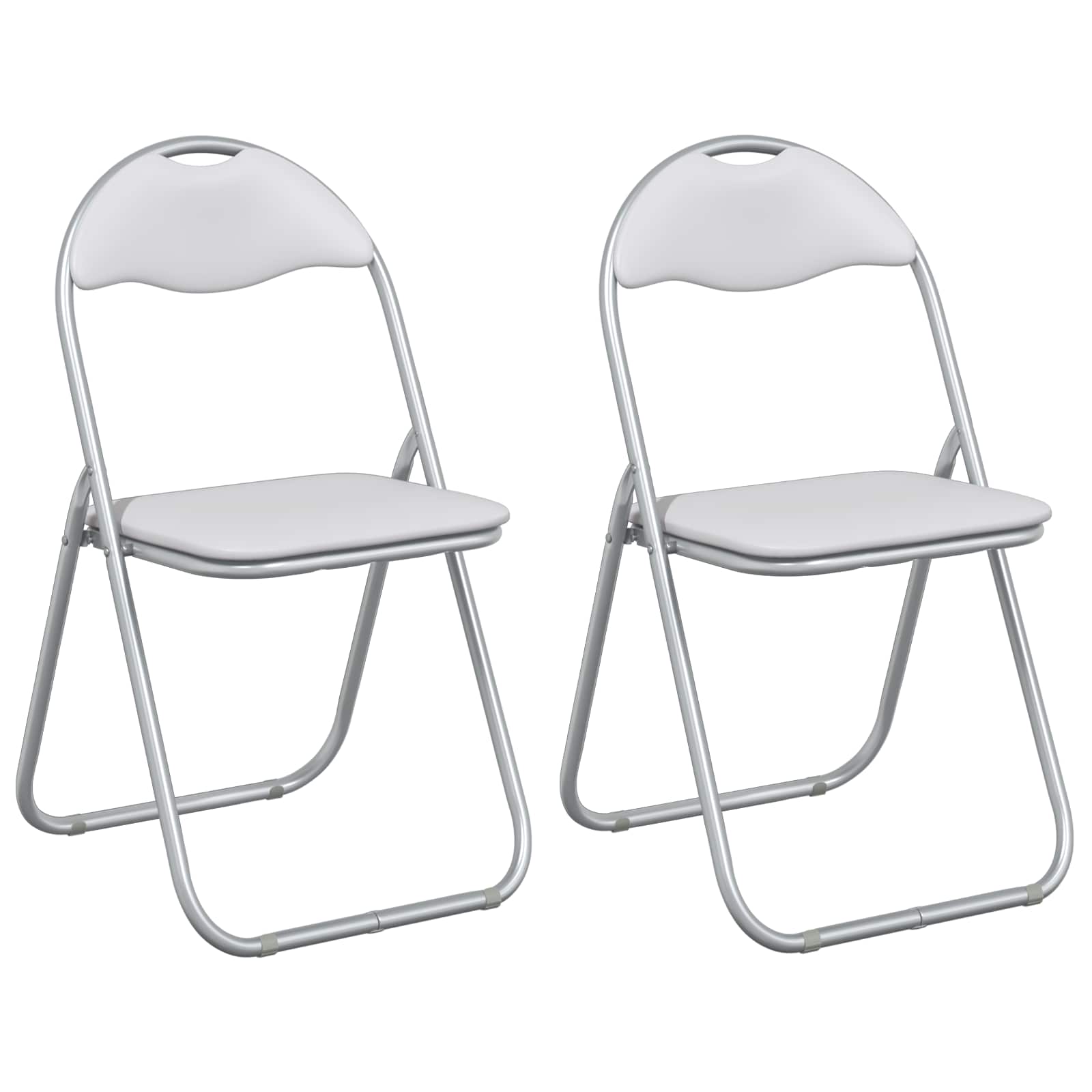 Πτυσσόμενη Καρέκλα 2 pcs Λευκό και Γκρι 48 x 43,5 x 81 εκ. - Pakobazaar